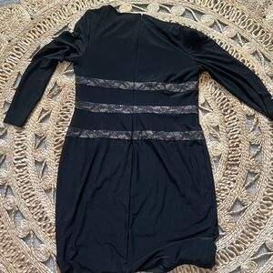 Elegant Black Dress with Lace Accents